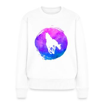 Pferde Tier Aquarell Art - Frauen Premium Bio Pullover - Weiß - Vorne - Julia (174cm)