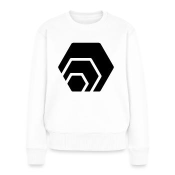 Hex Token Cryptowährung Coin schwarzes logo - Frauen Premium Bio Pullover - Weiß - Vorne - Julia (174cm)
