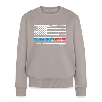Cornhole the sport for true heroes and athletes - Women's Premium Organic Jumper - taupe - Front - Julia (174cm)