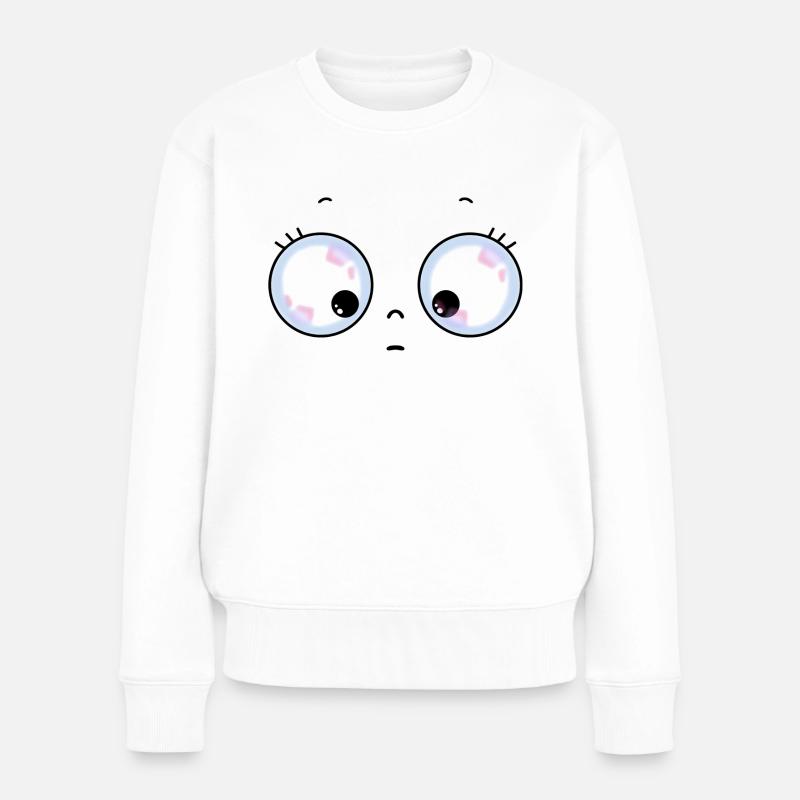 Cute eyes - Frauen Premium Bio Pullover - Weiß