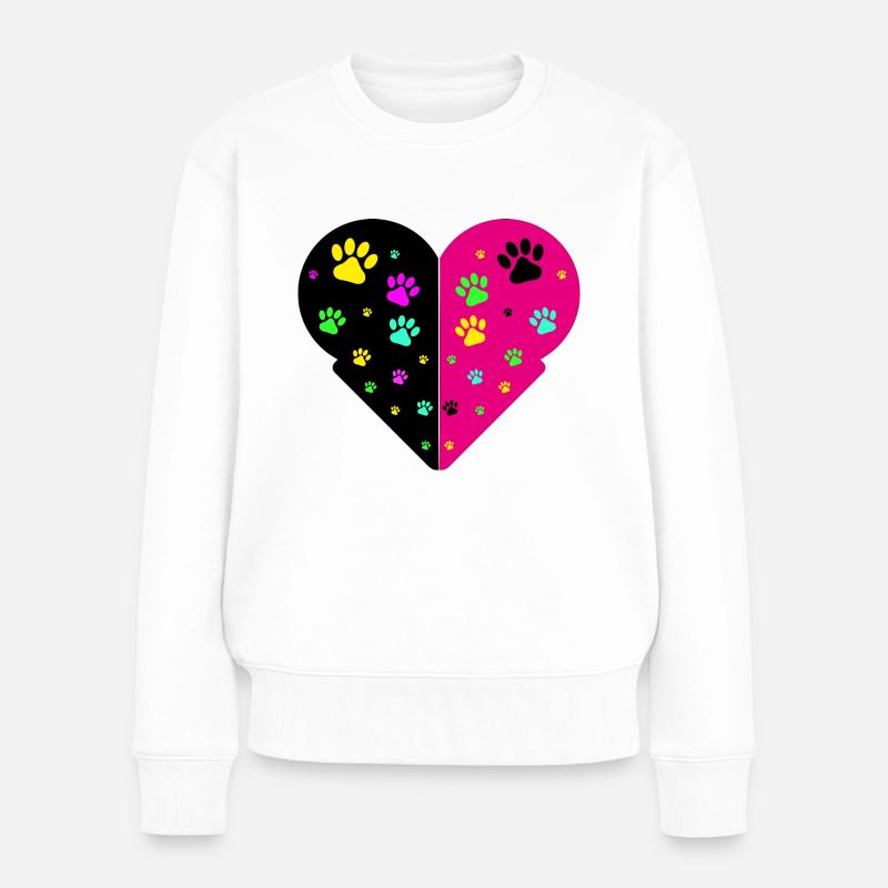 cat paws - Women's Premium Organic Jumper - white