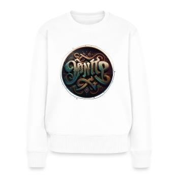 Graffiti Inspirierend V2 - Frauen Premium Bio Pullover - Weiß - Vorne - Julia (174cm)