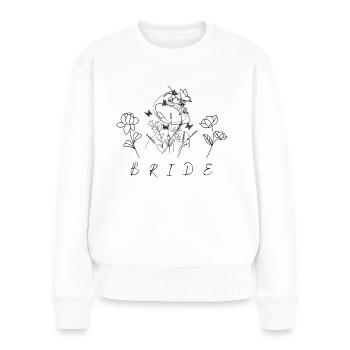 Blumenbraut Braut - Frauen Premium Bio Pullover - Weiß - Vorne - Julia (174cm)