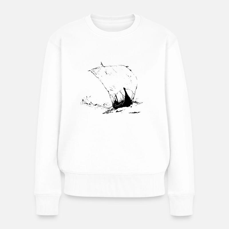 Viking Sailing - Frauen Premium Bio Pullover - Weiß