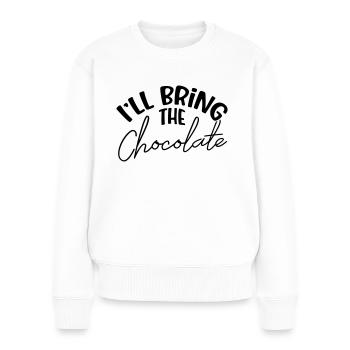 Let's Party 'til She's Married! JGA Chocolate - Frauen Premium Bio Pullover - Weiß - Vorne - Julia (174cm)