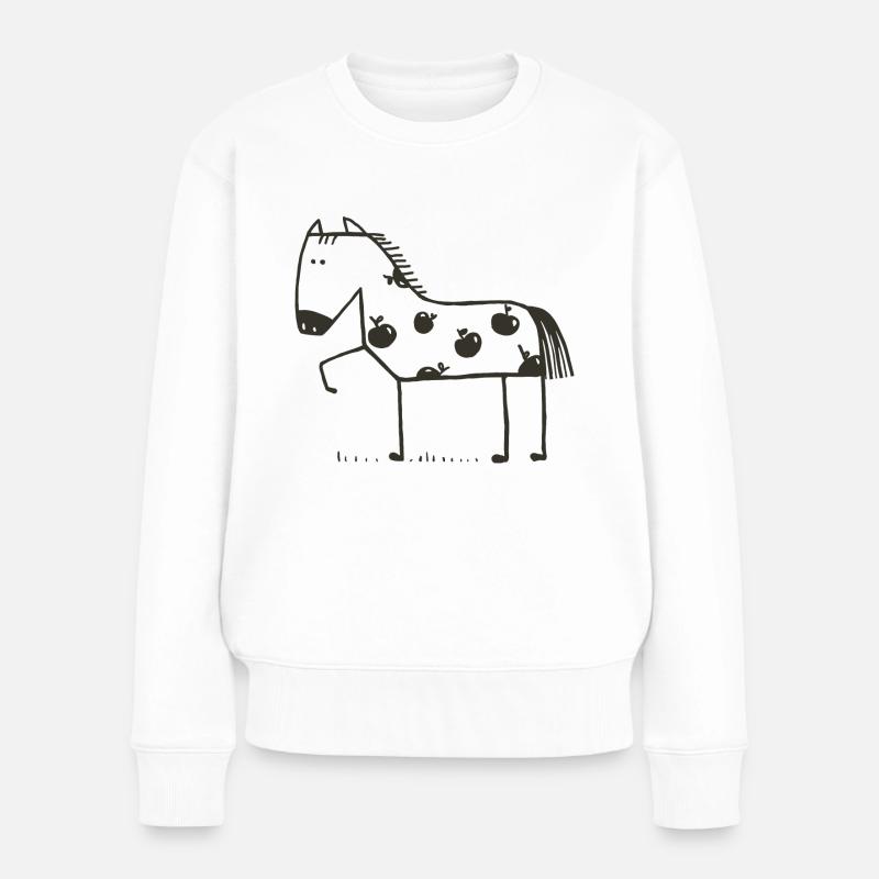 Pferde - Frauen Premium Bio Pullover - Weiß