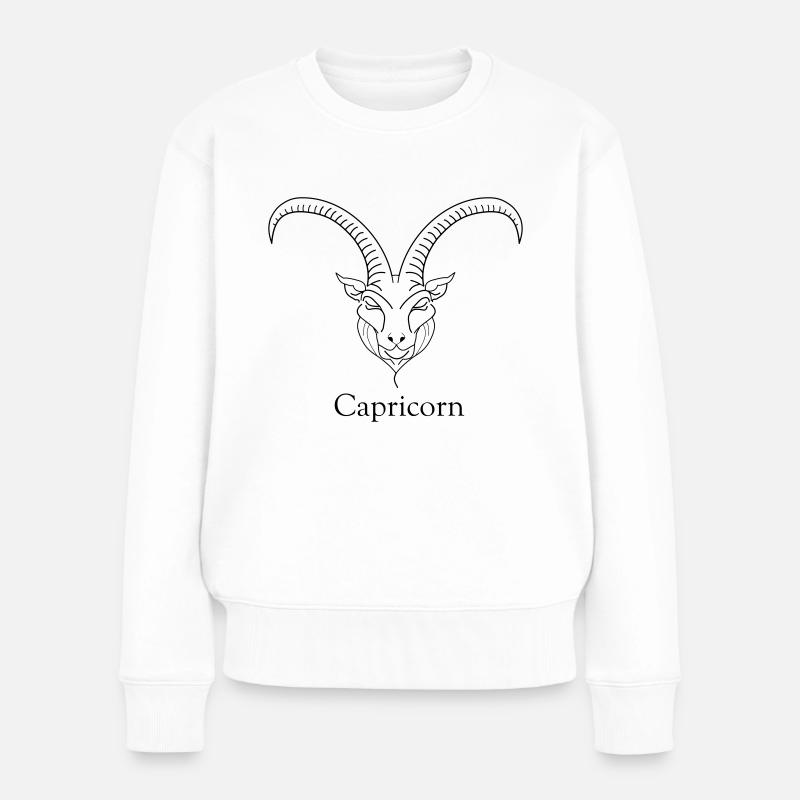 Sternzeichen - Steinbock - Frauen Premium Bio Pullover - Weiß