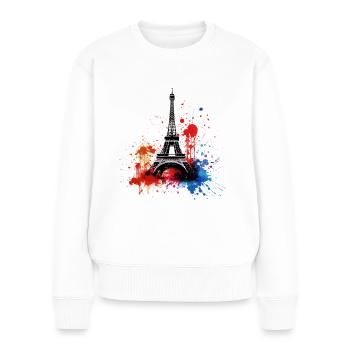 Paris, Tour Eiffel, France, Ville, Horizon, Art - Pull Premium bio Femme - blanc - Devant - Julia (174cm)