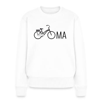 Oma Fahrrad Fahrräder - Frauen Premium Bio Pullover - Weiß - Vorne - Julia (174cm)