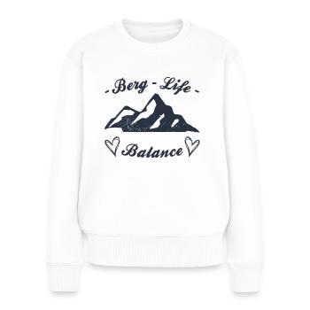 « Mountain Life Balance » - Montagnes, Alpes, Randonnée - Pull Premium bio Femme - blanc - Devant - Julia (174cm)