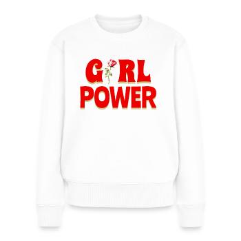Mädchen Shirt für starke Frauen - Frauen Premium Bio Pullover - Weiß - Vorne - Julia (174cm)