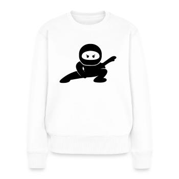 ninja comic - Frauen Premium Bio Pullover - Weiß - Vorne - Julia (174cm)
