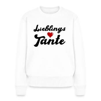 lieblings tante - Frauen Premium Bio Pullover - Weiß - Vorne - Julia (174cm)