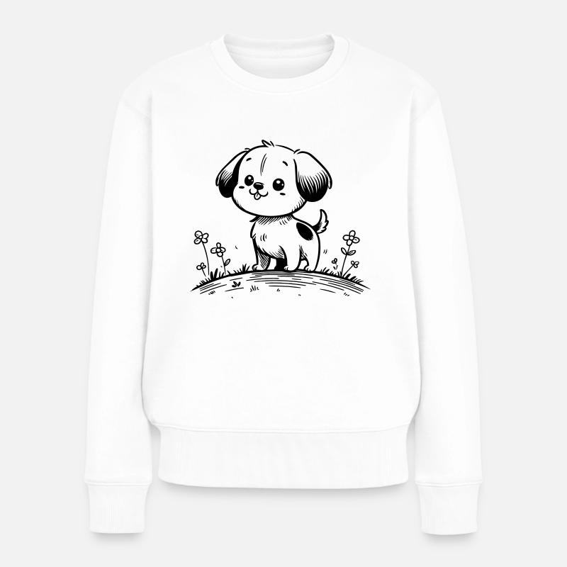 Dog - Women's Premium Organic Jumper - white