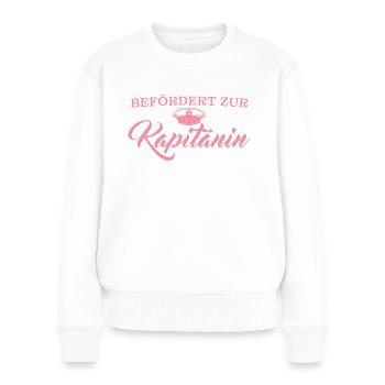 Seglerin Befördert zur Kapitänin - Frauen Premium Bio Pullover - Weiß - Vorne - Julia (174cm)