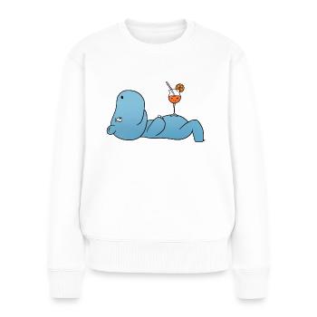 Nilpferd Cocktail - Frauen Premium Bio Pullover - Weiß - Vorne - Julia (174cm)