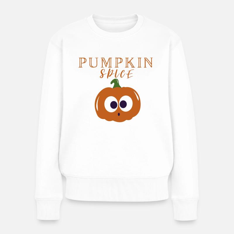 Pumpkin Spice - Frauen Premium Bio Pullover - Weiß