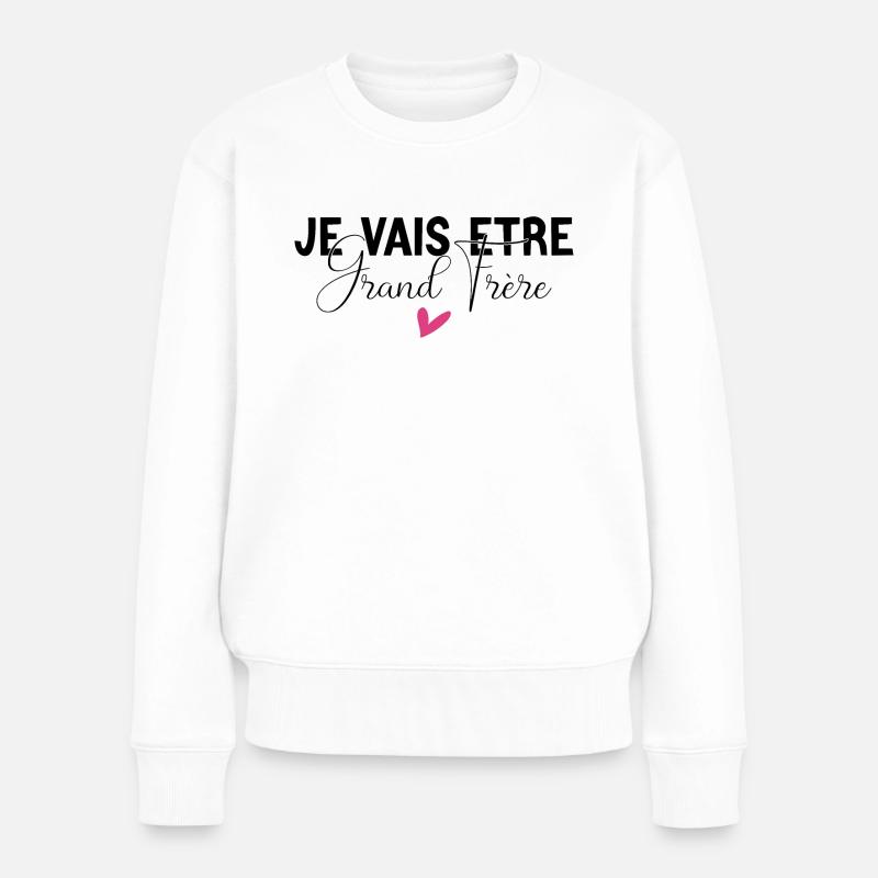 Ich werde ein großer Bruder sein - Frauen Premium Bio Pullover - Weiß