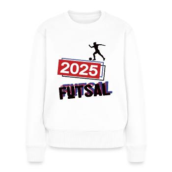 Futsal Spielerin Team Turnier Mannschaft 2025 - Frauen Premium Bio Pullover - Weiß - Vorne - Julia (174cm)