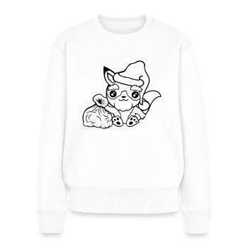 Fuchs Rotfuchs Weihnachtsmann Weihnachten Geschenk - Frauen Premium Bio Pullover - Weiß - Vorne - Julia (174cm)