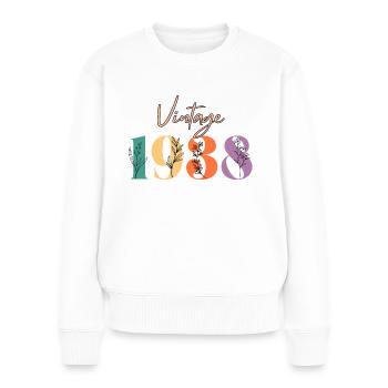 Vintage 1938 Floral - Women's Premium Organic Jumper - white - Front - Julia (174cm)