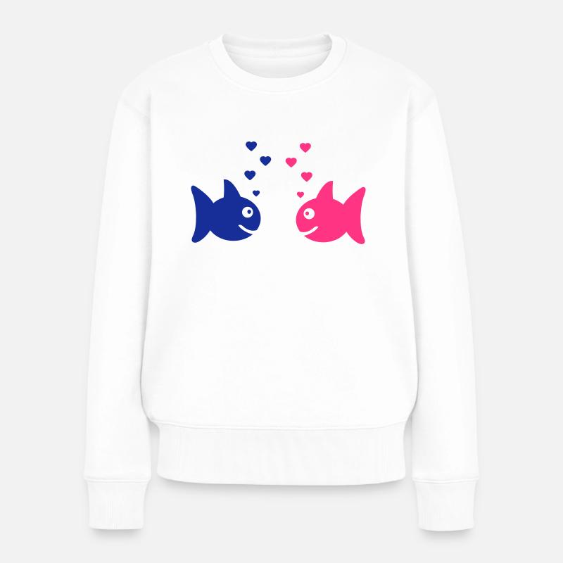 amour - Pull Premium bio Femme - blanc