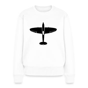 spitfire_oben - Frauen Premium Bio Pullover - Weiß - Vorne - Julia (174cm)