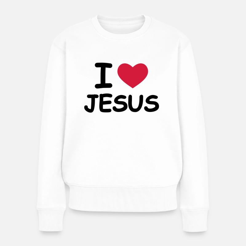I Love Jesus - Pull Premium bio Femme - blanc