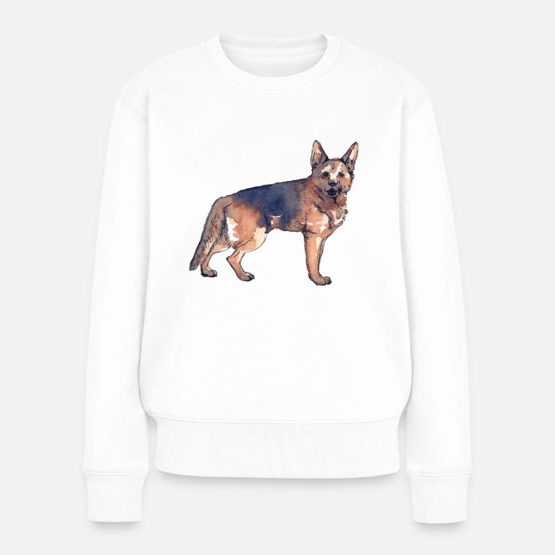 Deutscher Schäferhund - Frauen Premium Bio Pullover - Weiß
