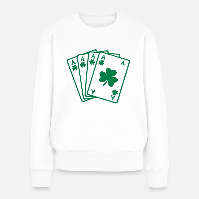 Shamrock Poker - Pull Premium bio Femme - blanc