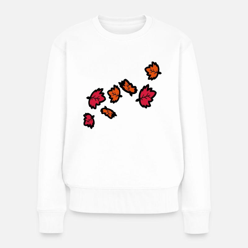 Feuilles d'érable automne - Pull Premium bio Femme - blanc