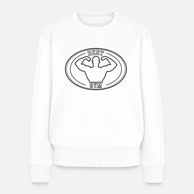 bodybuilder - Frauen Premium Bio Pullover - Weiß