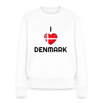 Dänemark, Dänemark Land, Dänemark Flagge, Dänemark - Frauen Premium Bio Pullover - Weiß - Vorne - Julia (174cm)