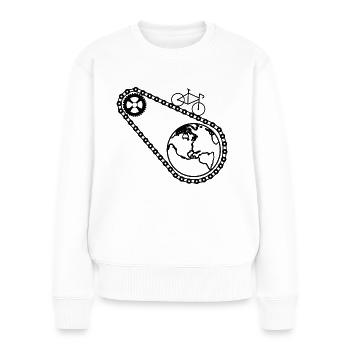 Fahrrad Drahtesel Rennrad Zweirrad - Frauen Premium Bio Pullover - Weiß - Vorne - Julia (174cm)