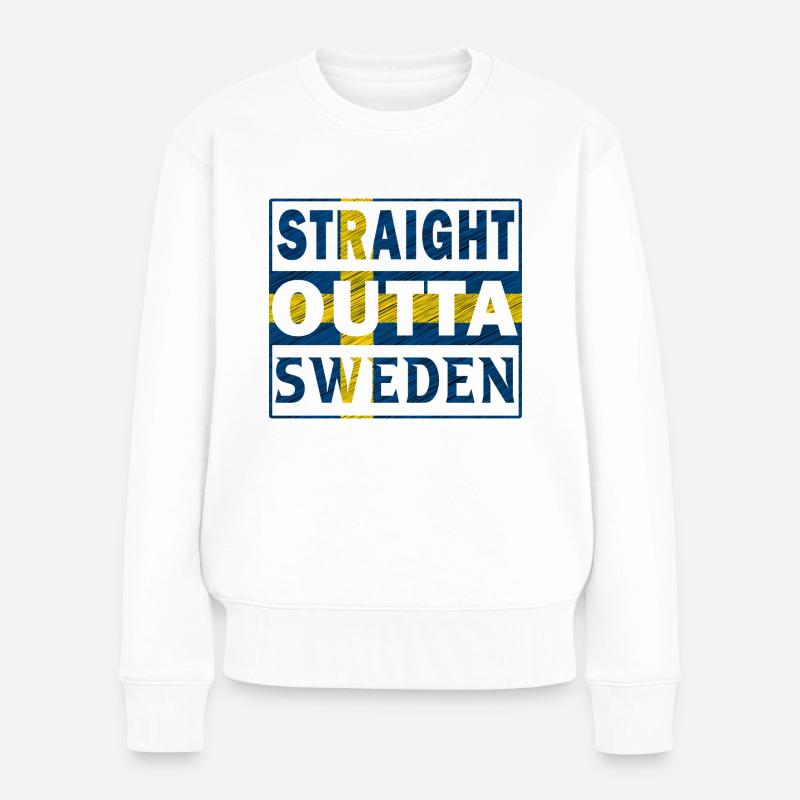 Straight outta Schweden Skandinavien Geschenkidee - Frauen Premium Bio Pullover - Weiß