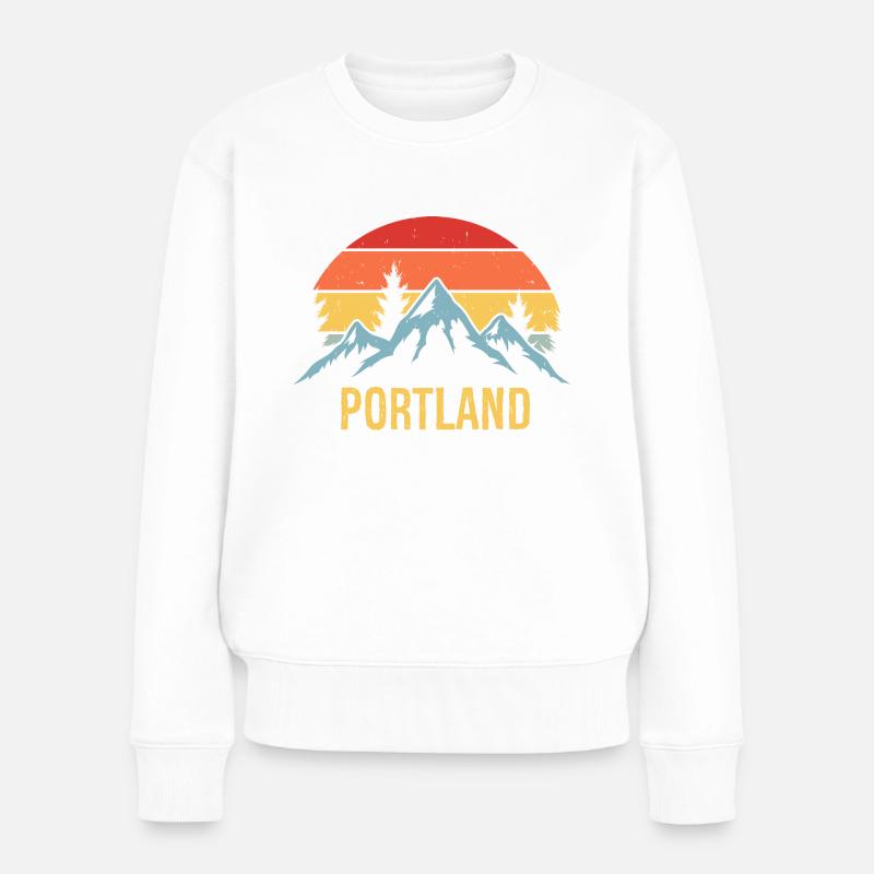 Portland - Frauen Premium Bio Pullover - Weiß