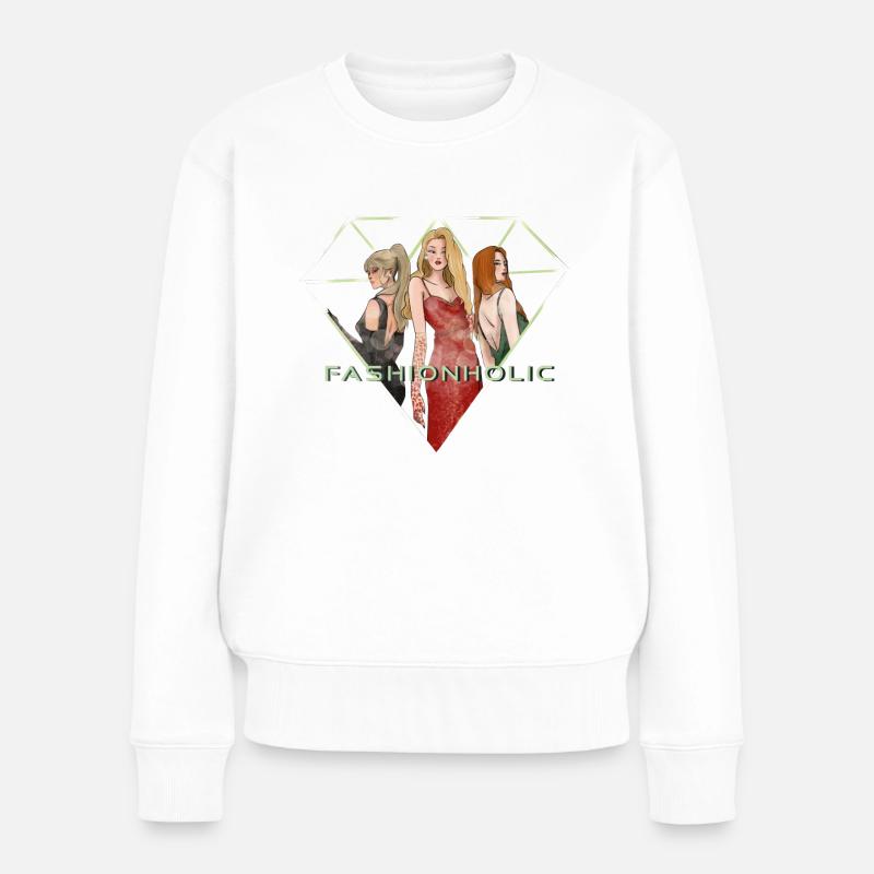 Fashionholic - Frauen Premium Bio Pullover - Weiß