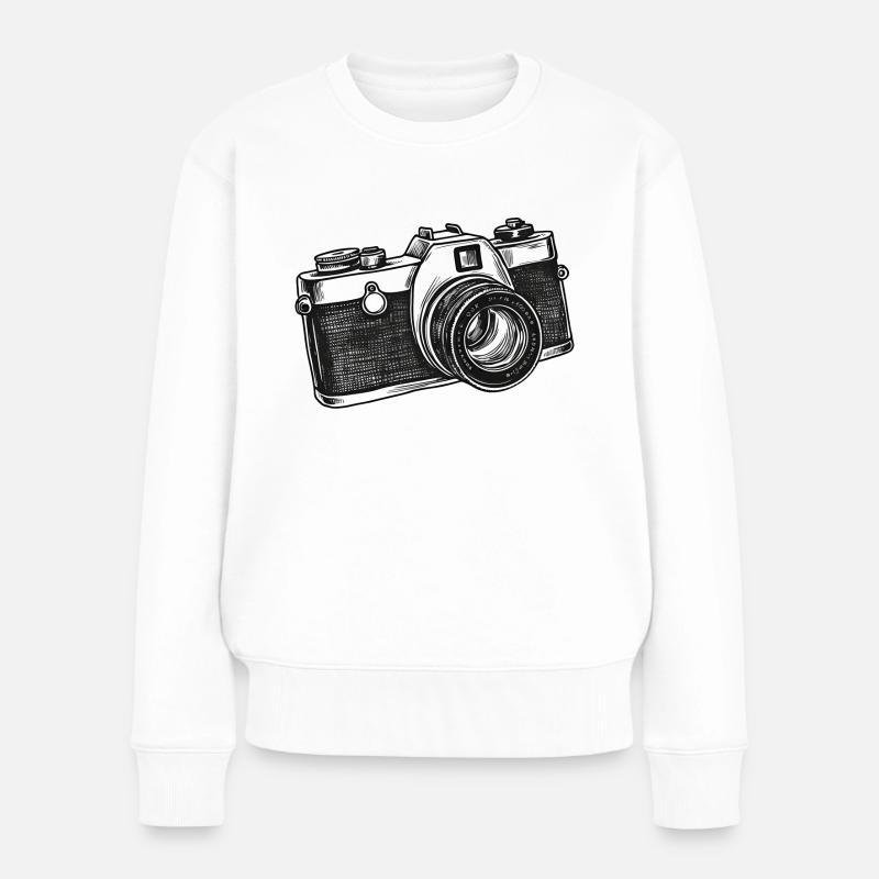 Kamera, Vintage Kamera, Alte Kamera, Old - Frauen Premium Bio Pullover - Weiß