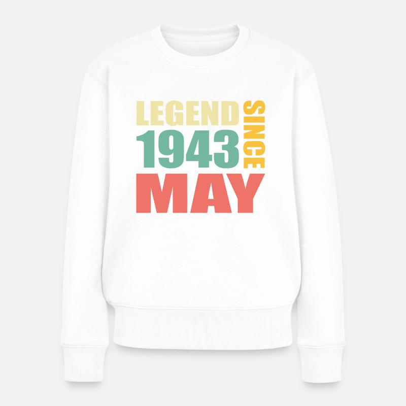 80e anniversaire mai millésime 1943 idée cadeau - Pull Premium bio Femme - blanc