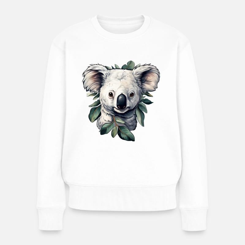 Koala - Frauen Premium Bio Pullover - Weiß
