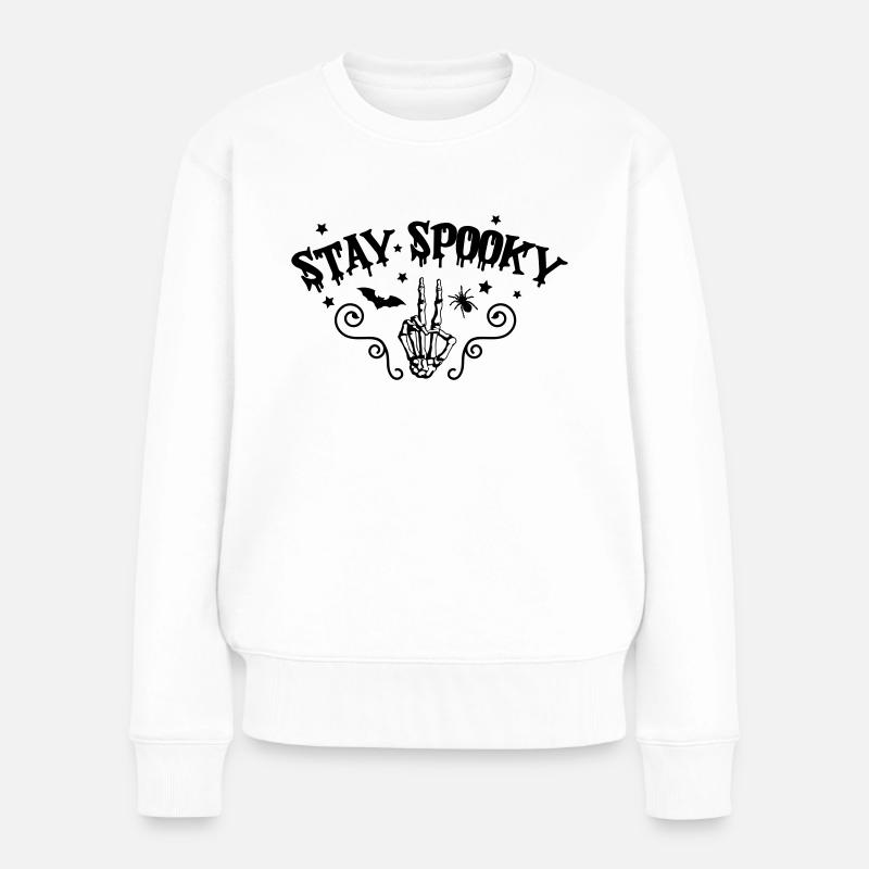 stay spooky - Frauen Premium Bio Pullover - Weiß