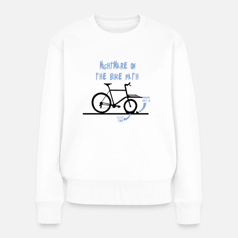 Cauchemar du vélo cargo, vélo cargo, vélo électrique - Pull Premium bio Femme - blanc