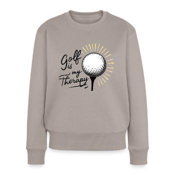 Golf is my therapy - Pull Premium bio Femme - taupe - Devant - Julia (174cm)