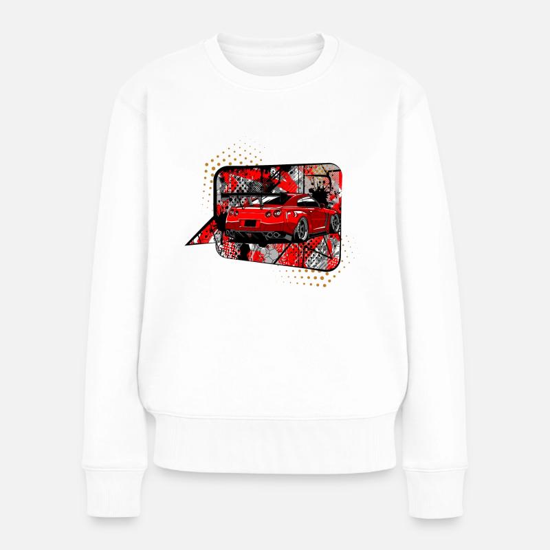 Gtr rot - Frauen Premium Bio Pullover - Weiß