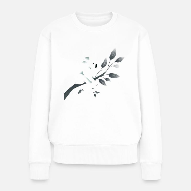 Koala auf Ast - Frauen Premium Bio Pullover - Weiß
