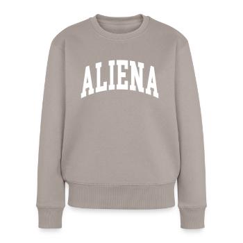 Aliena - Pull Premium bio Femme - taupe - Devant - Julia (174cm)