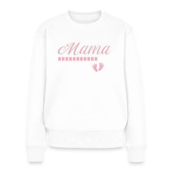 Mama 2025 loading Werdende Mutter - Frauen Premium Bio Pullover - Weiß - Vorne - Julia (174cm)