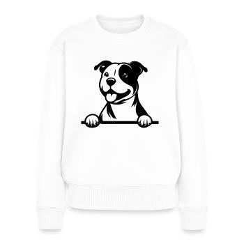 Staffordshire Bull Terrier - Pull Premium bio Femme - blanc - Devant - Julia (174cm)