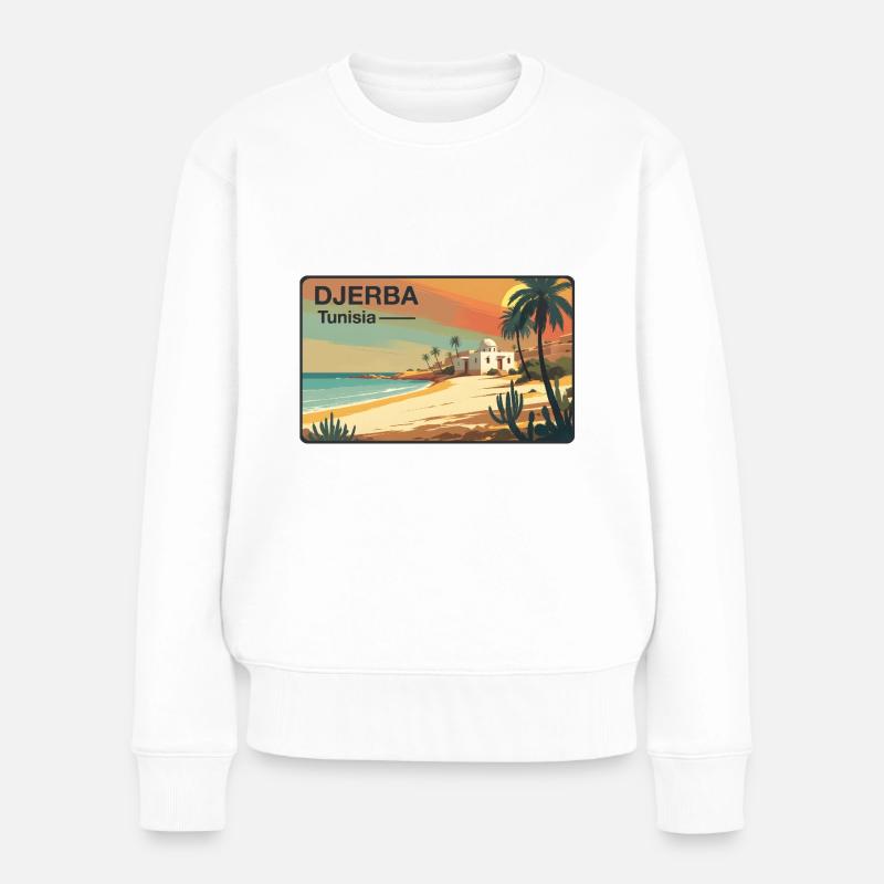 Djerba Tunesien - Frauen Premium Bio Pullover - Weiß