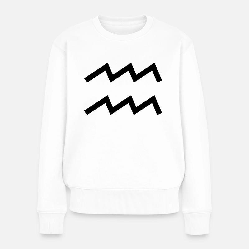 Wassermann - Frauen Premium Bio Pullover - Weiß